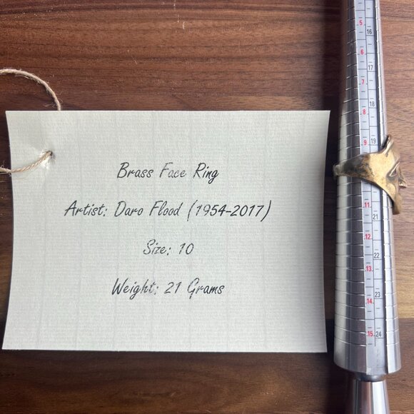 Handmade Brass Face Statement Ring Made By Daro Flood Size 10 - Picture 6 of 8